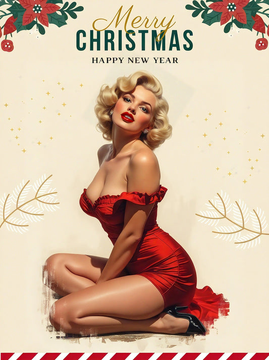 Vintage Christmas Pinup Portrait